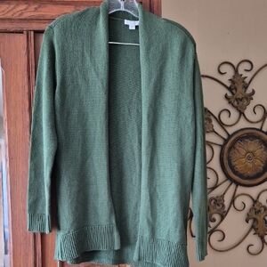 J. Jill Forest Green Open Cardigan